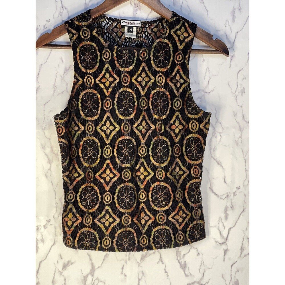Vintage Evolution Women’s Oil Slick Sleeveless Top Size Medium